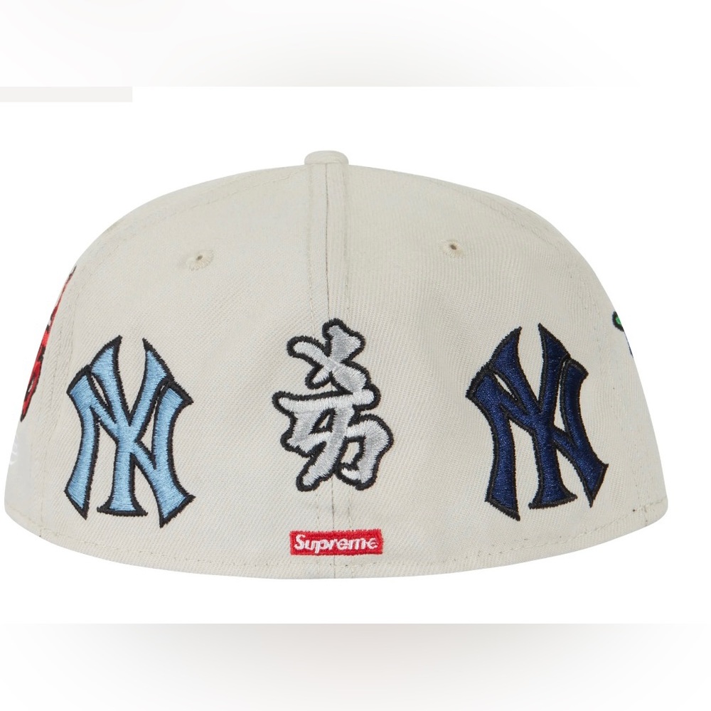 NWT Supreme New York Yankees Kanji New Era Fitted Cap Tan color - Picture 2 of 9